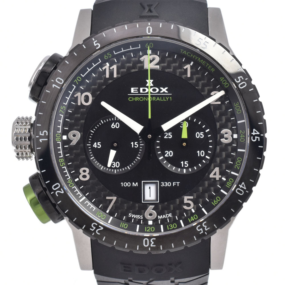 with paper EDOX Chrono Rally 1 10305-3NV-NV Chronograph Date black