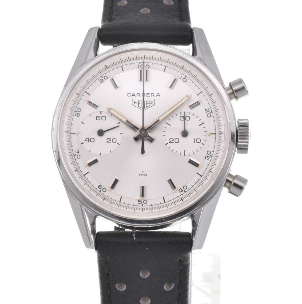 Heuer Carrera Chronograph 7753 vintage Silver Dial Hand Winding Men's
 Watch Z#125805