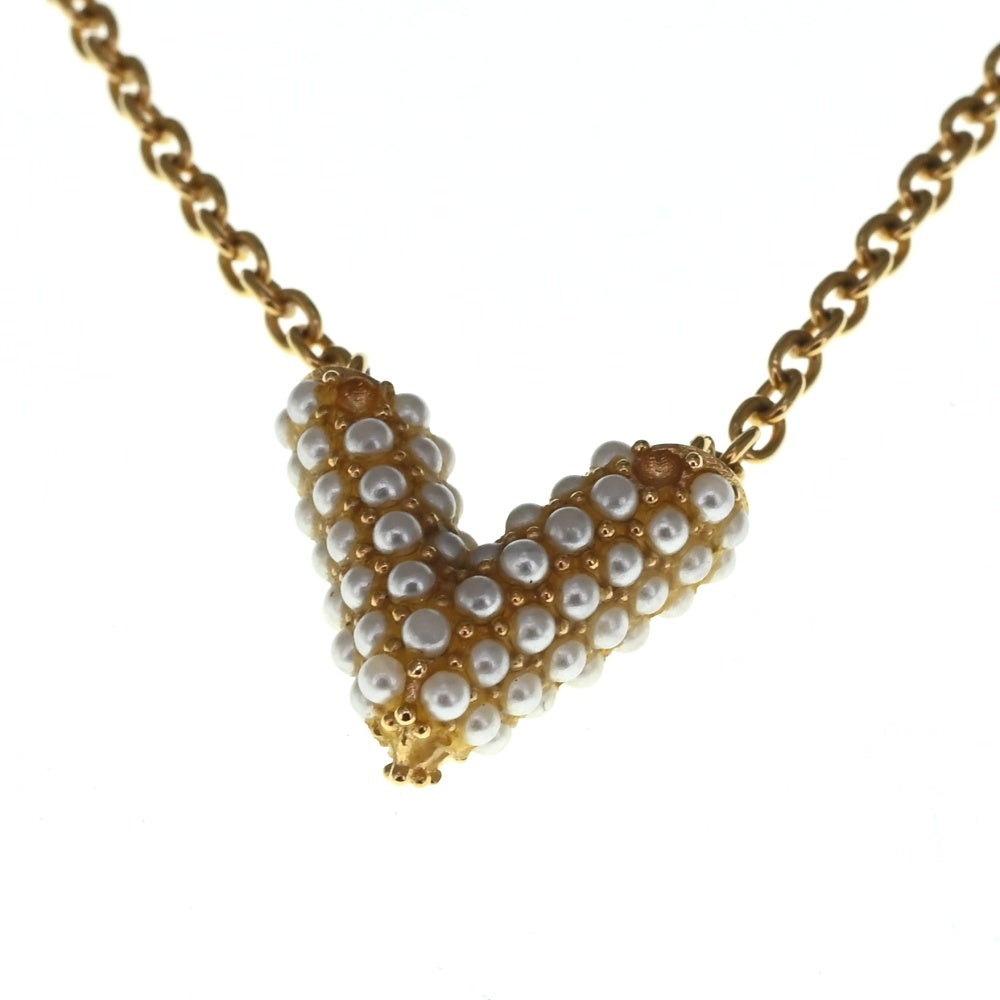 LOUIS VUITTON M68358 Necklace Collier Essential V Pearl Ladies
 jewelry S#133651