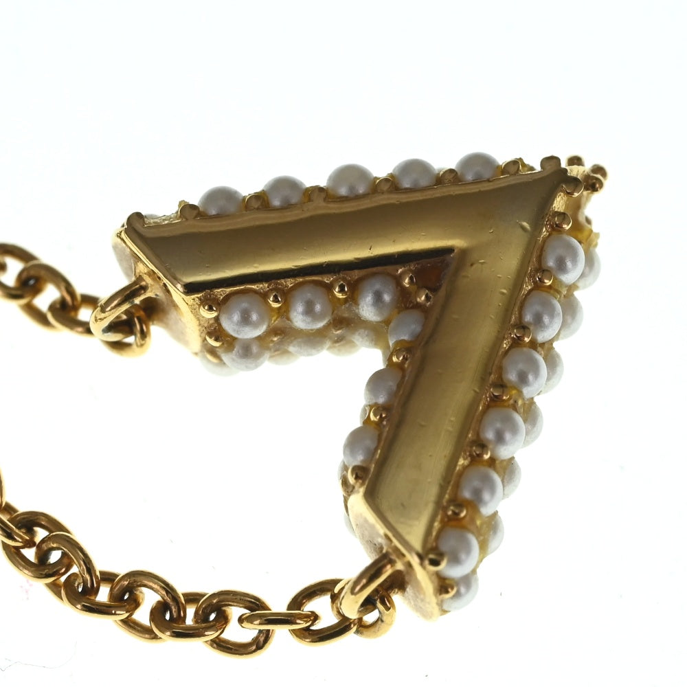 LOUIS VUITTON M68358 Necklace Collier Essential V Pearl Ladies
 jewelry S#133651