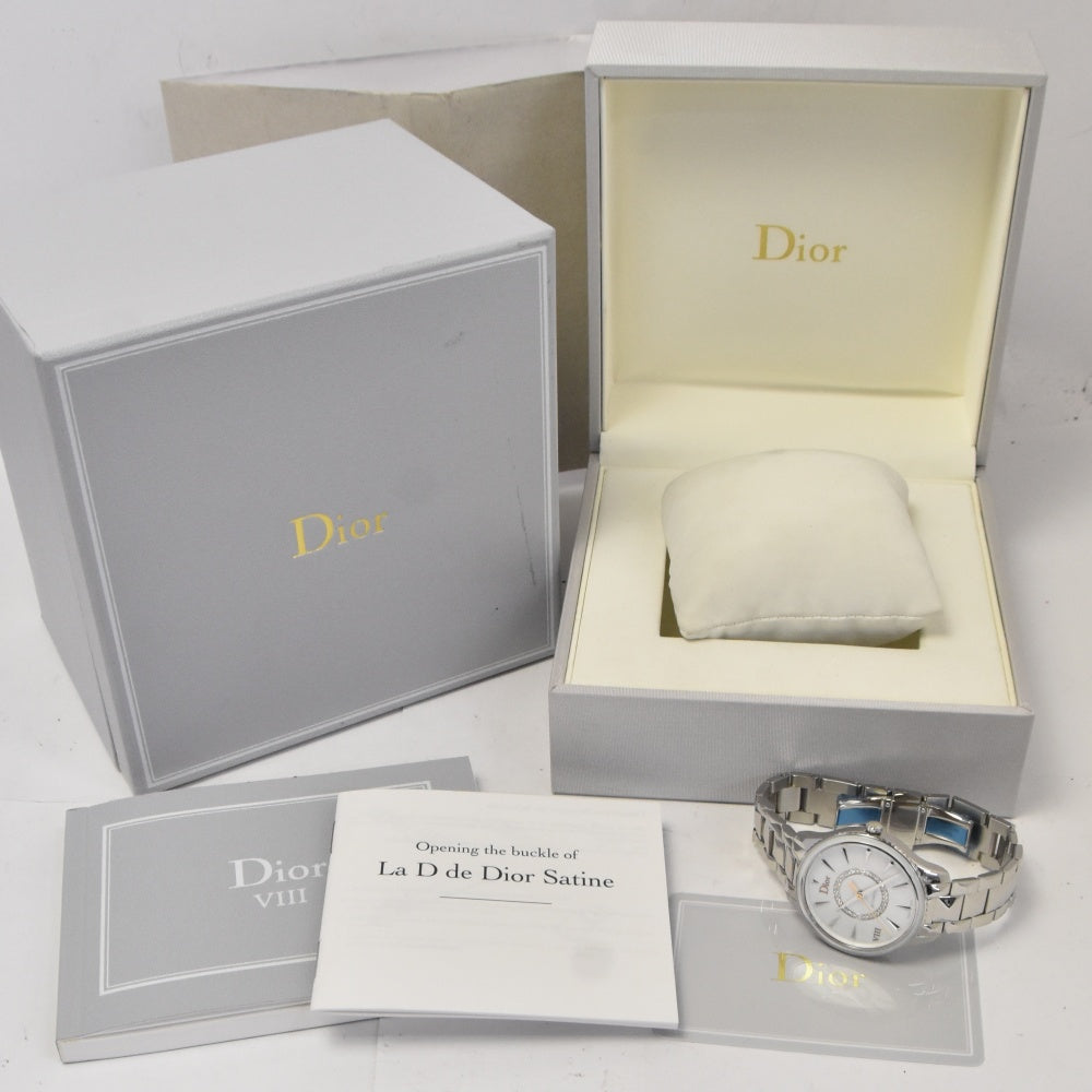 with paper Dior VIII CD153512M001 diamond White shell Dial Automatic Ladies
 Watch N#143204