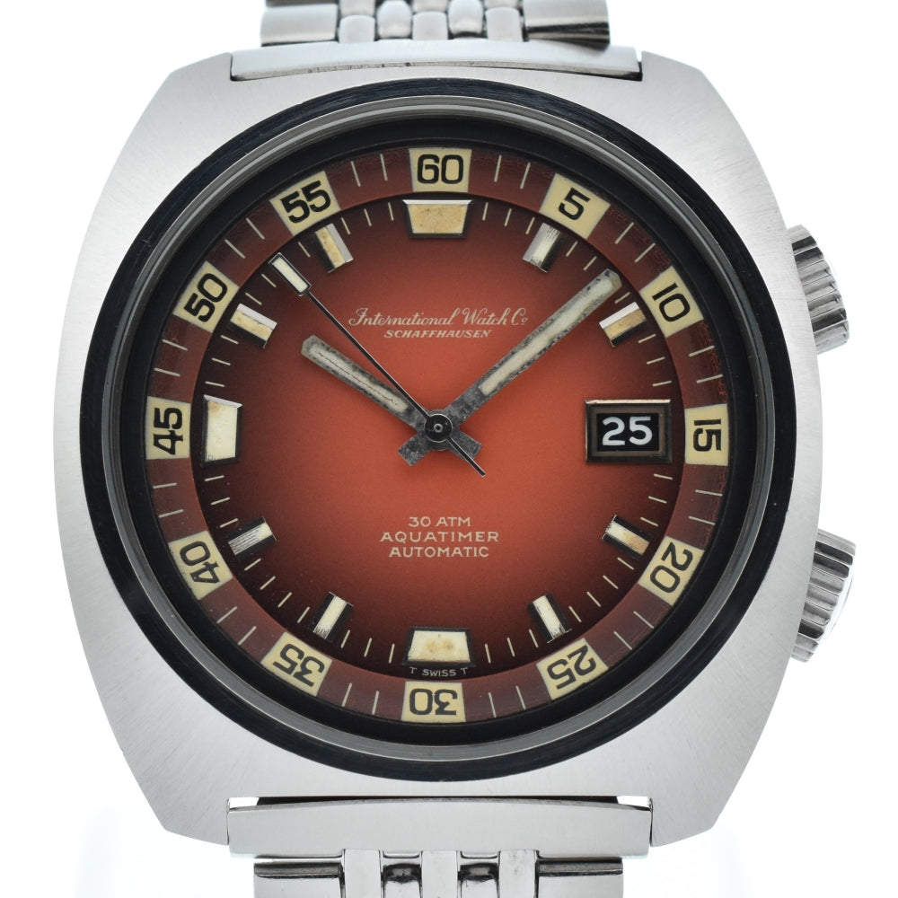 with paper IWC SCHAFFHAUSEN Aqua timer Ref.1816 vintage Date Cal.8541B Red Dial Automatic Men's
 Watch Z#134494