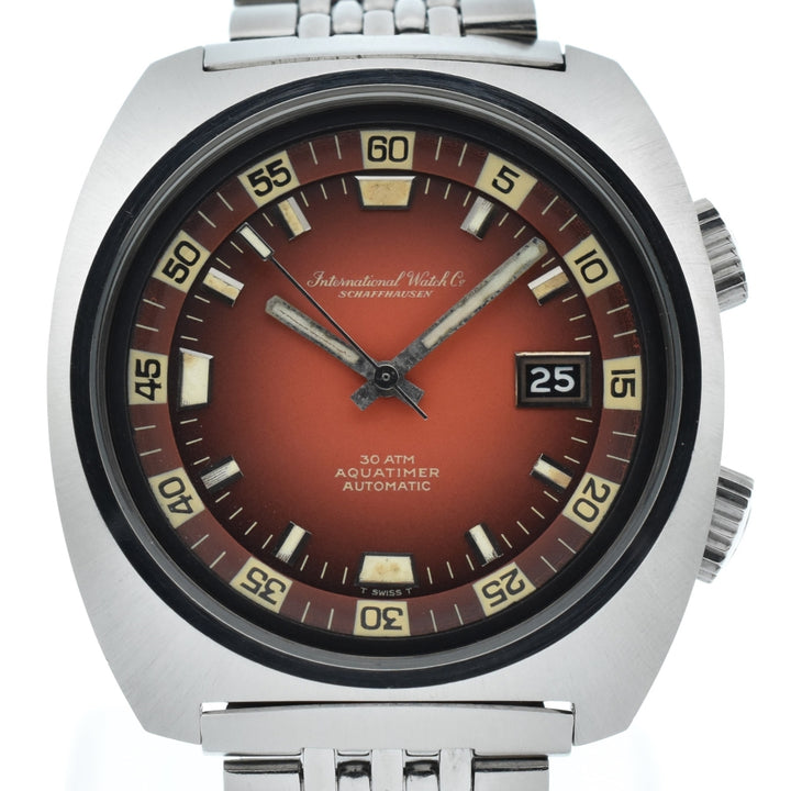 with paper IWC SCHAFFHAUSEN Aqua timer Ref.1816 vintage Date Cal.8541B Red Dial Automatic Men's
 Watch Z#134494