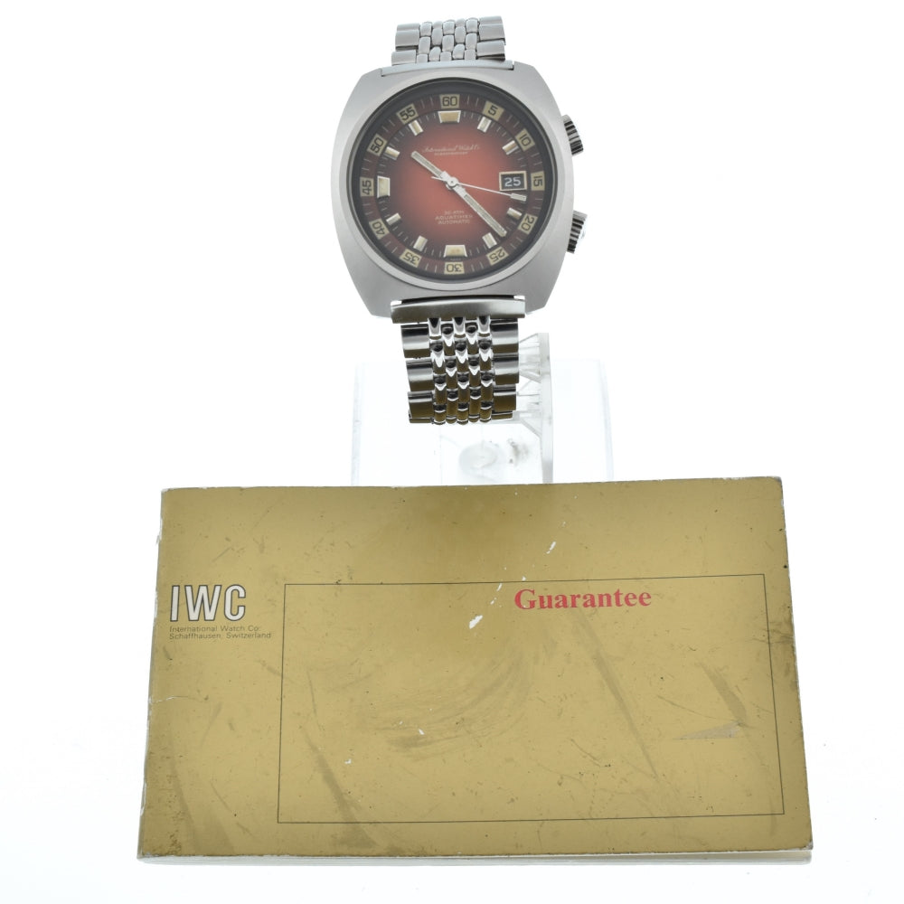 with paper IWC SCHAFFHAUSEN Aqua timer Ref.1816 vintage Date Cal.8541B Red Dial Automatic Men's
 Watch Z#134494