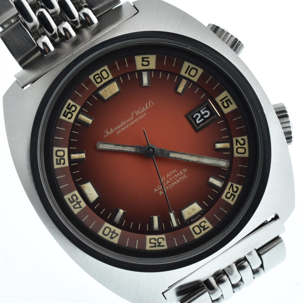 with paper IWC SCHAFFHAUSEN Aqua timer Ref.1816 vintage Date Cal.8541B Red Dial Automatic Men's
 Watch Z#134494