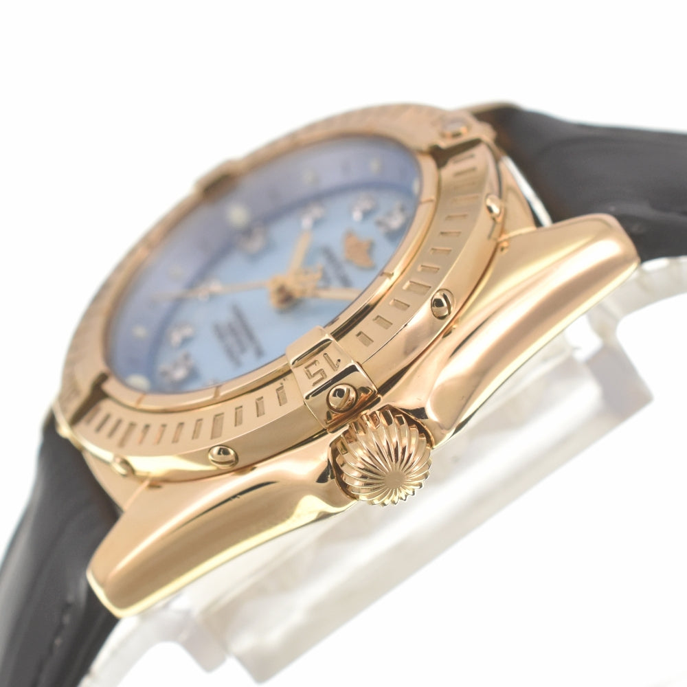 BREITLING Calistino K72345 11P Diamond K18YG Blue shell Dial Quartz Ladies
 Watch K#134571