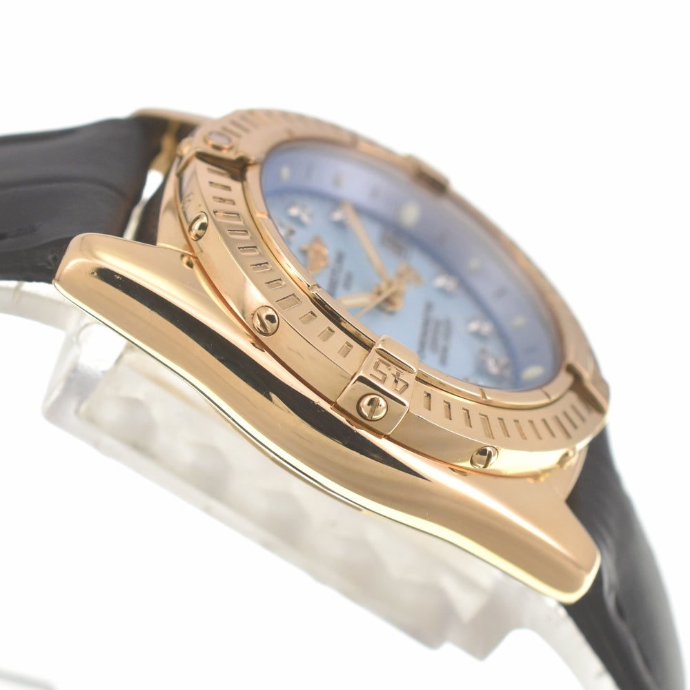 BREITLING Calistino K72345 11P Diamond K18YG Blue shell Dial Quartz Ladies
 Watch K#134571