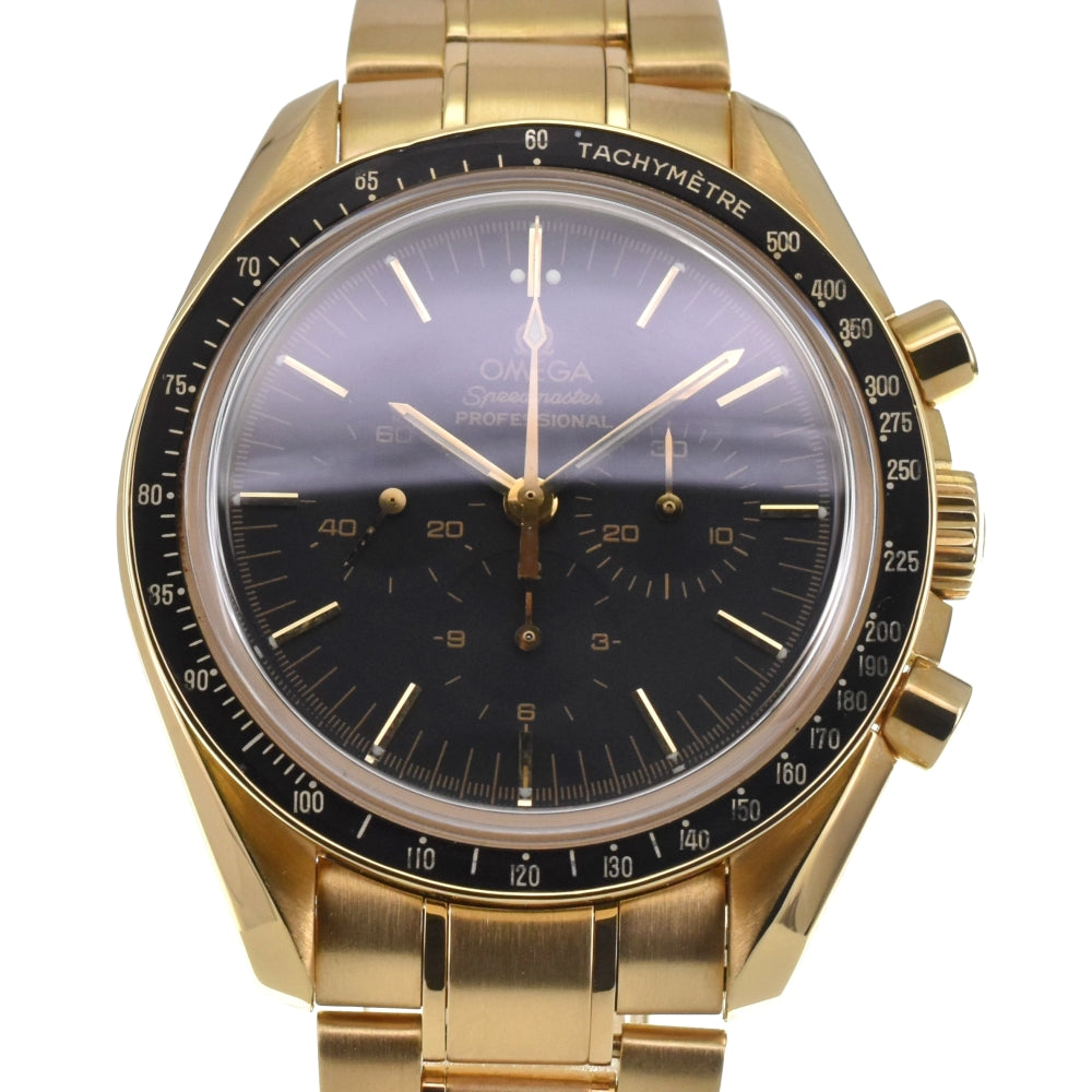 with paper OMEGA Speedmaster Moonwatch 3195.5 K18YG black Dial Hand Winding Men's
 Watch Z#135308