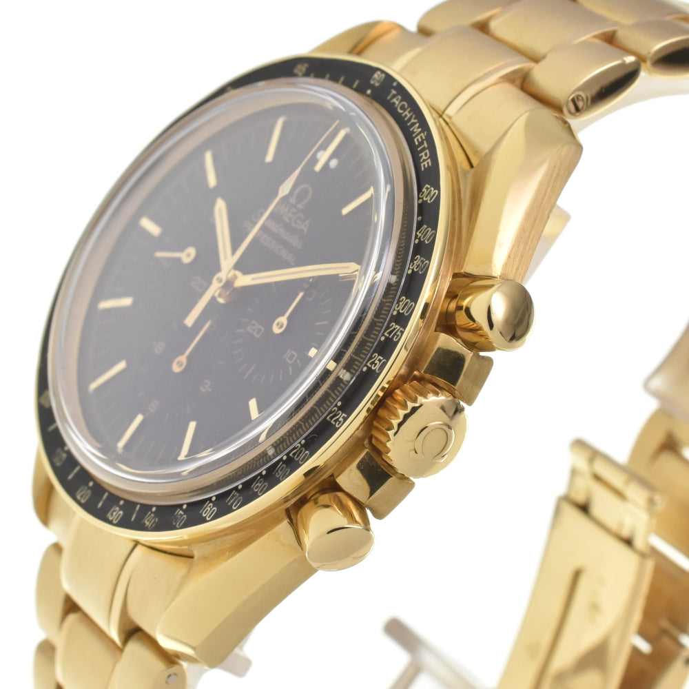 with paper OMEGA Speedmaster Moonwatch 3195.5 K18YG black Dial Hand Winding Men's
 Watch Z#135308