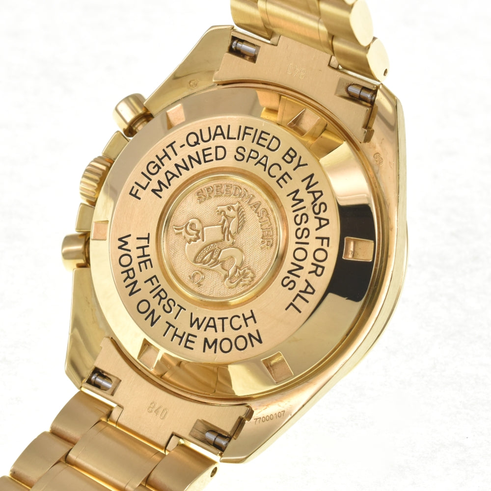 with paper OMEGA Speedmaster Moonwatch 3195.5 K18YG black Dial Hand Winding Men's
 Watch Z#135308