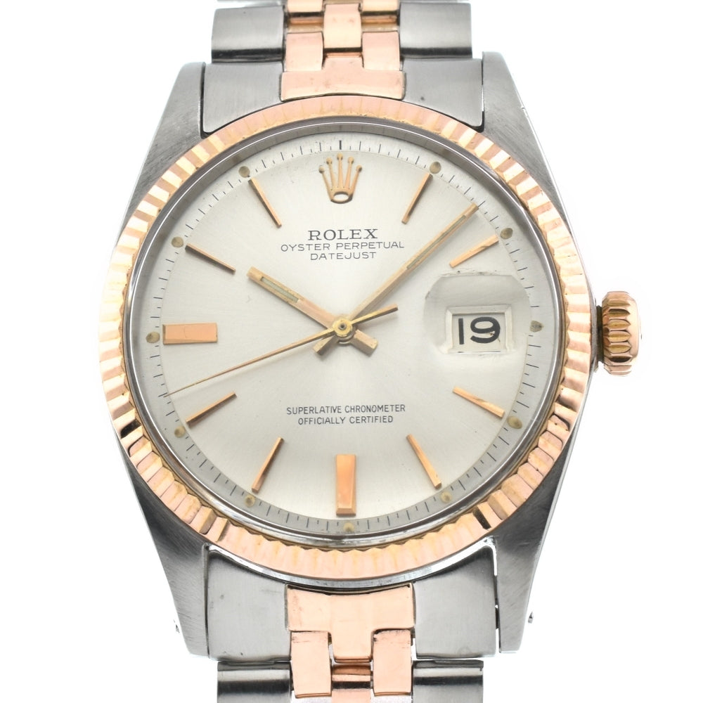 ROLEX Oyster Perpetual DATEJUST Ref.1601 vintage Stainless Steel/PG Cal.1570 Silver Dial Automatic Men's
 Watch Z#135498
