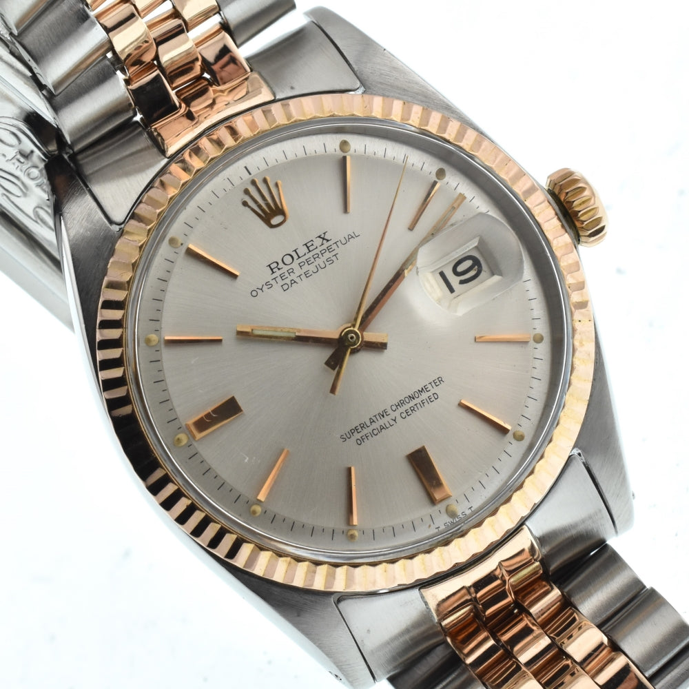 ROLEX Oyster Perpetual DATEJUST Ref.1601 vintage Stainless Steel/PG Cal.1570 Silver Dial Automatic Men's
 Watch Z#135498