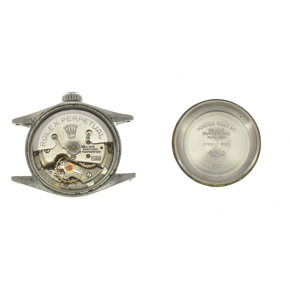 ROLEX Oyster perpetual 6623 Finely Engine Turned Bezel Cal.1130 Silver Dial Automatic Ladies
 Watch □#135661