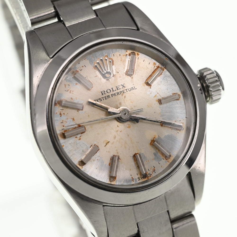 ROLEX Oyster perpetual 6618 vintage Cal.1161 Silver Dial Automatic Ladies
 Watch □#135662