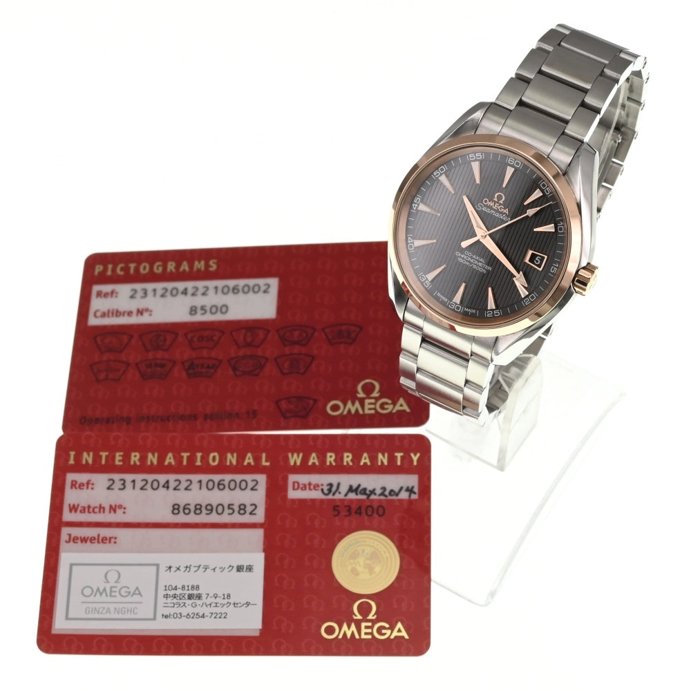 with paper OMEGA Seamaster Aqua Terra 231.20.42.21.06.002 Date chronometer gray Dial Automatic Men's
 Watch □#135771