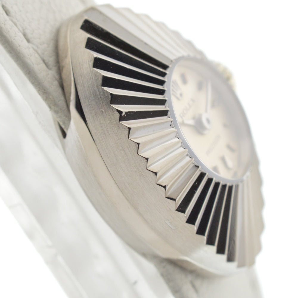 with paper ROLEX chameleon almond Ref.2000 vintage K18WG/Leather Cal.1400 Silver Dial Hand Winding Ladies
 Watch L#136242