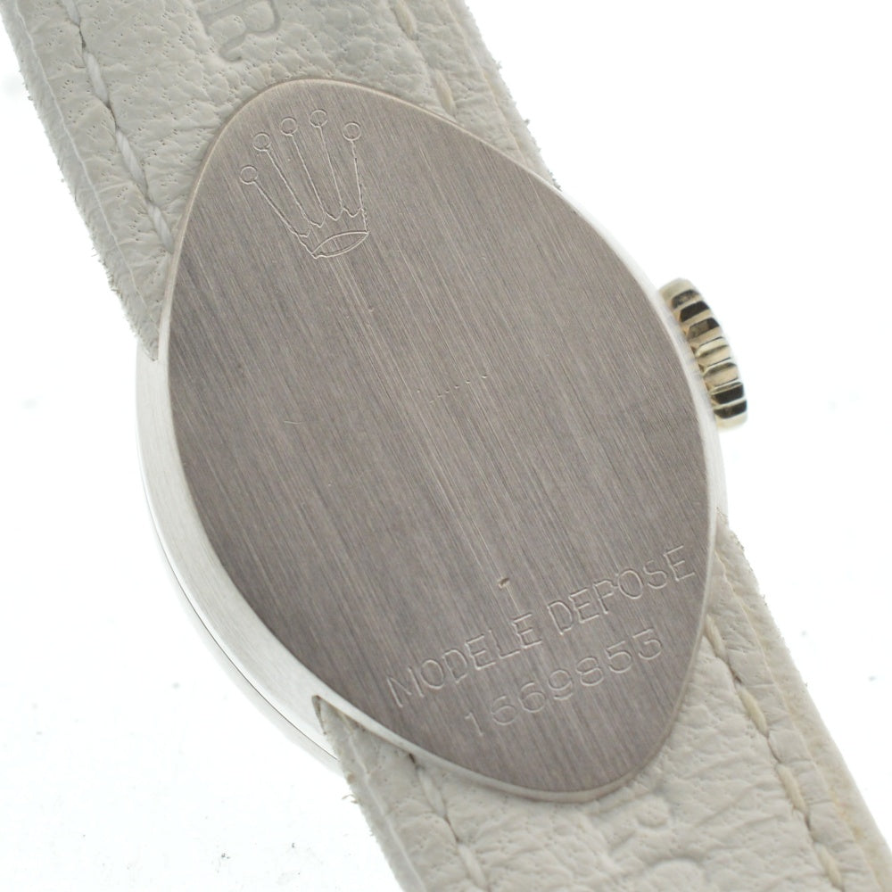 with paper ROLEX chameleon almond Ref.2000 vintage K18WG/Leather Cal.1400 Silver Dial Hand Winding Ladies
 Watch L#136242