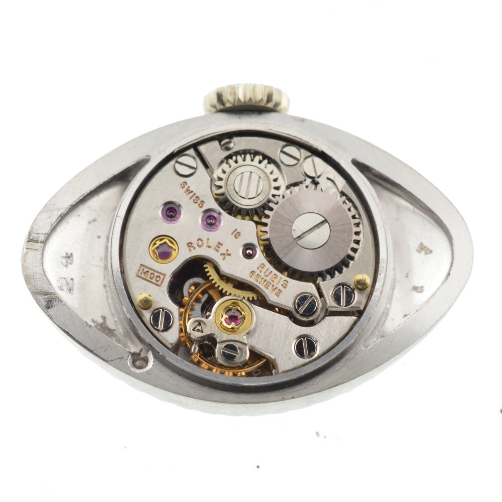 with paper ROLEX chameleon almond Ref.2000 vintage K18WG/Leather Cal.1400 Silver Dial Hand Winding Ladies
 Watch L#136242