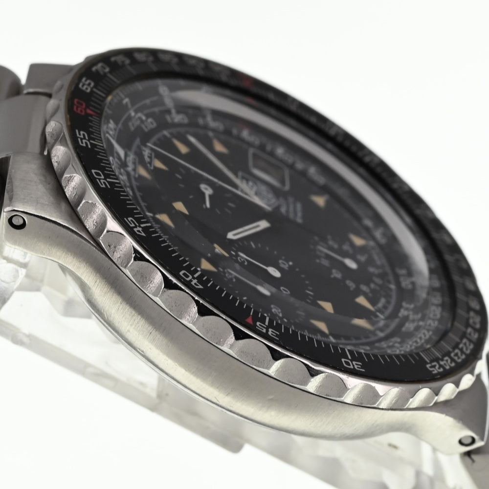 TAG HEUER pilot 130-206-Z vintage Chronograph Date black Dial Automatic Men's
 Watch □#136309