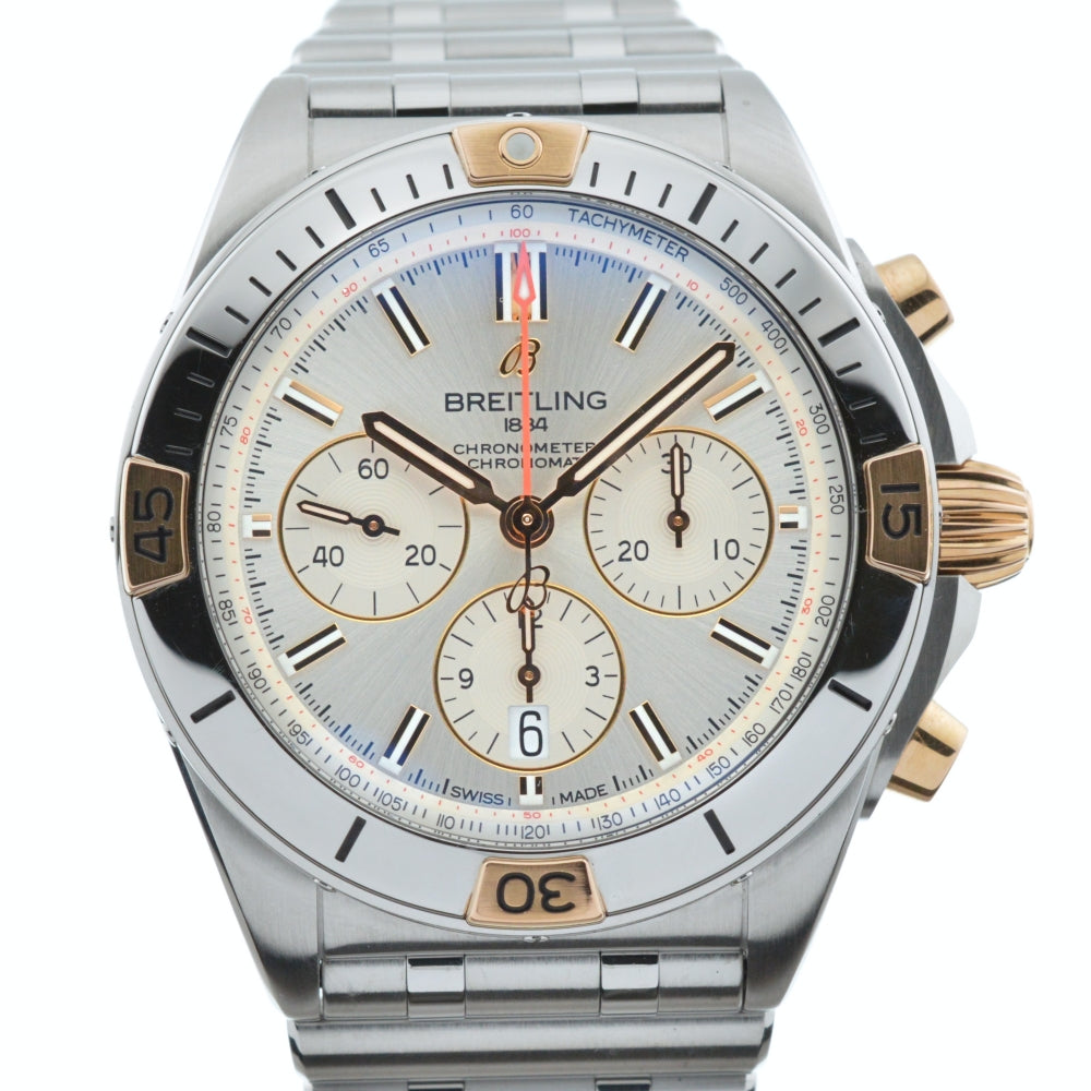 with paper BREITLING Chronomat B01 42 IB0134 Date Silver Dial Automatic Men's
 Watch □#136421