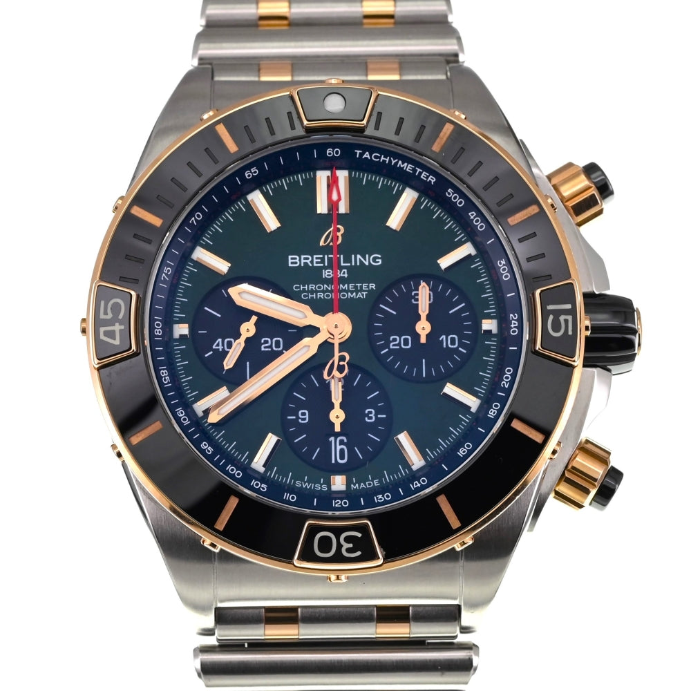 with paper BREITLING Super Chronomat B01 UB0136 Chronograph Date green Dial Automatic Men's
 Watch A#136613