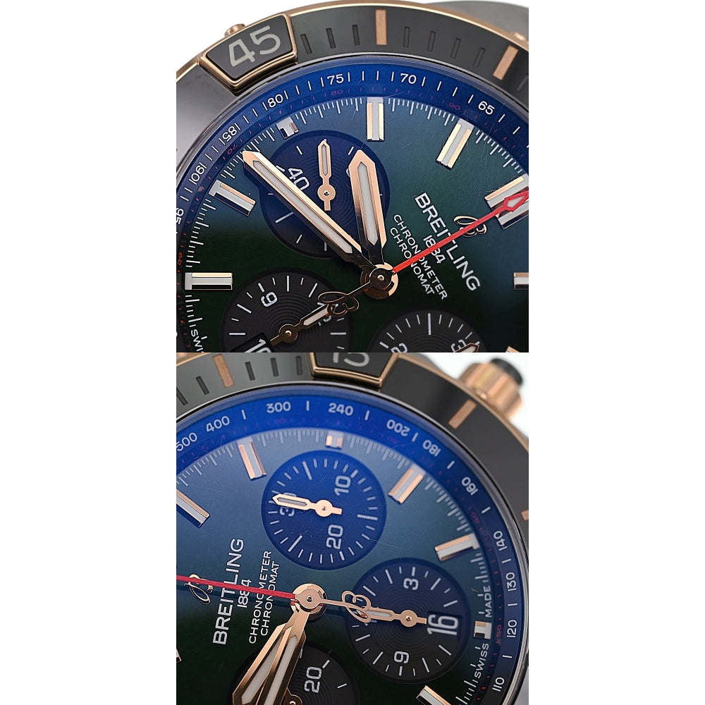 with paper BREITLING Super Chronomat B01 UB0136 Chronograph Date green Dial Automatic Men's
 Watch A#136613