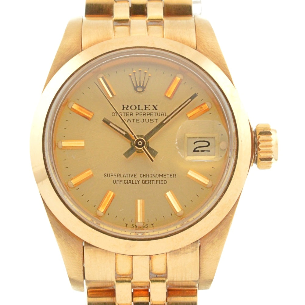 ROLEX Oyster Perpetual Date 6916 K18YG Cal.2030 gold Dial Automatic Ladies
 Watch Z#136632