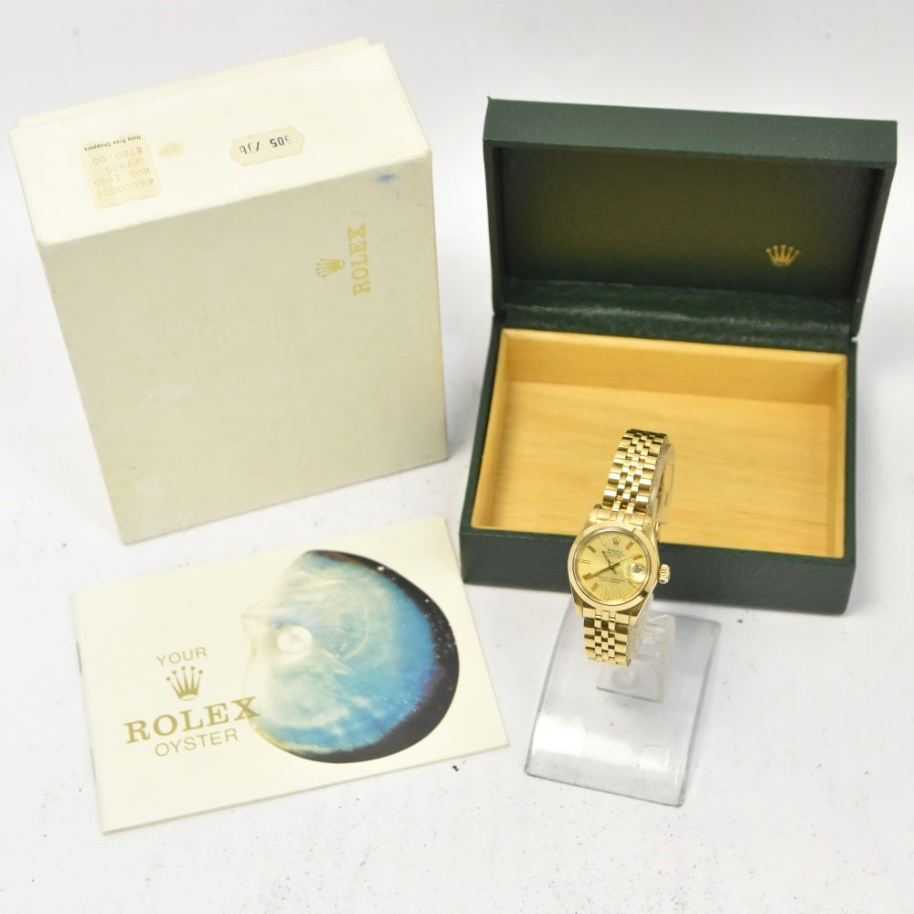 ROLEX Oyster Perpetual Date 6916 K18YG Cal.2030 gold Dial Automatic Ladies
 Watch Z#136632