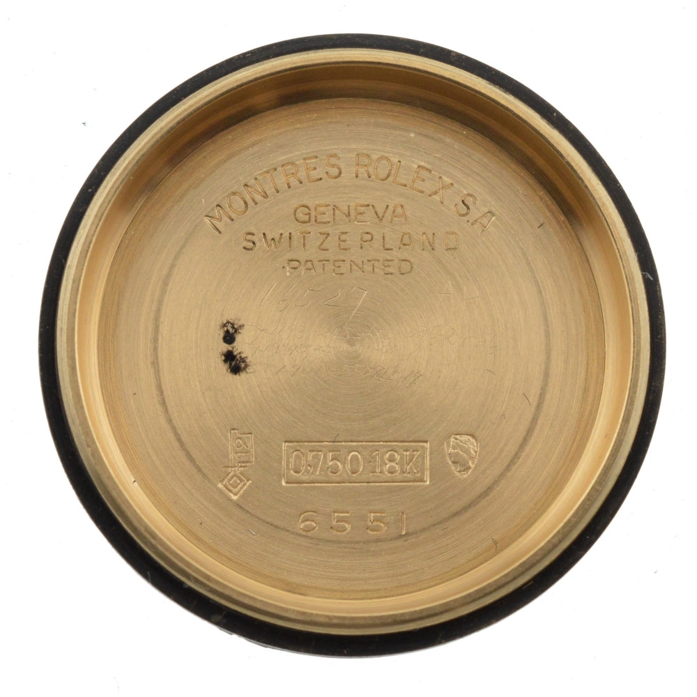 ROLEX Oyster perpetual 6551 vintage K18YG/Leather Cal.1130 gold Dial Automatic Boy's
 Watch Z#136807