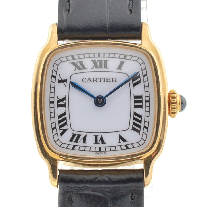 CARTIER Chambord K18YG / leather white Dial Hand Winding Ladies
 Watch Z#136879