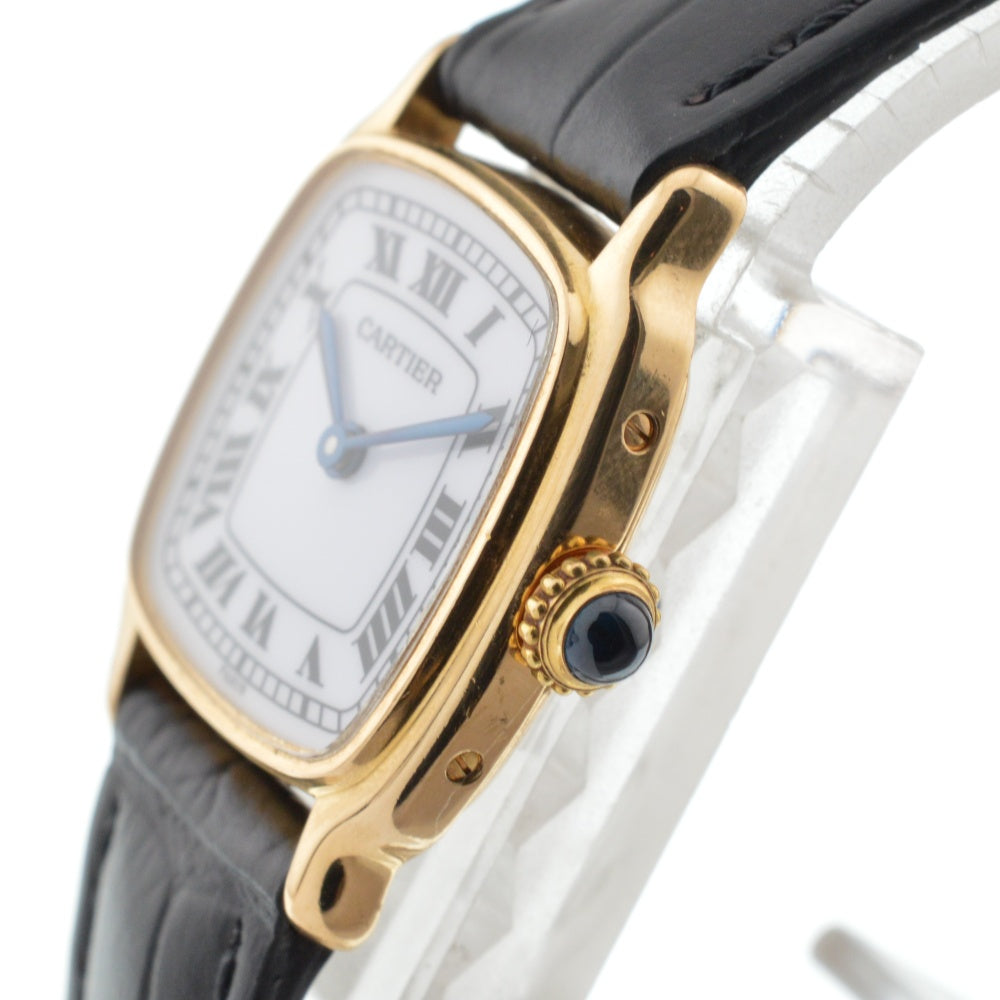 CARTIER Chambord K18YG / leather white Dial Hand Winding Ladies
 Watch Z#136879