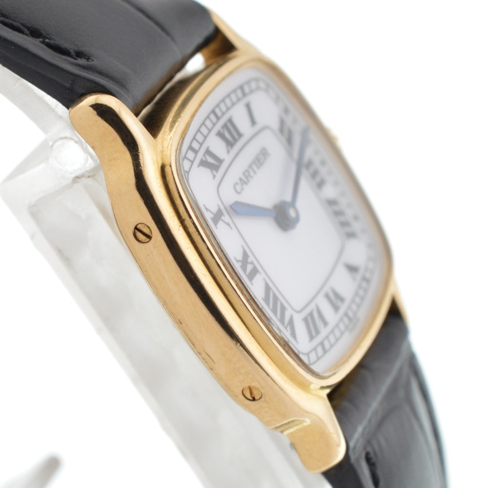 CARTIER Chambord K18YG / leather white Dial Hand Winding Ladies
 Watch Z#136879