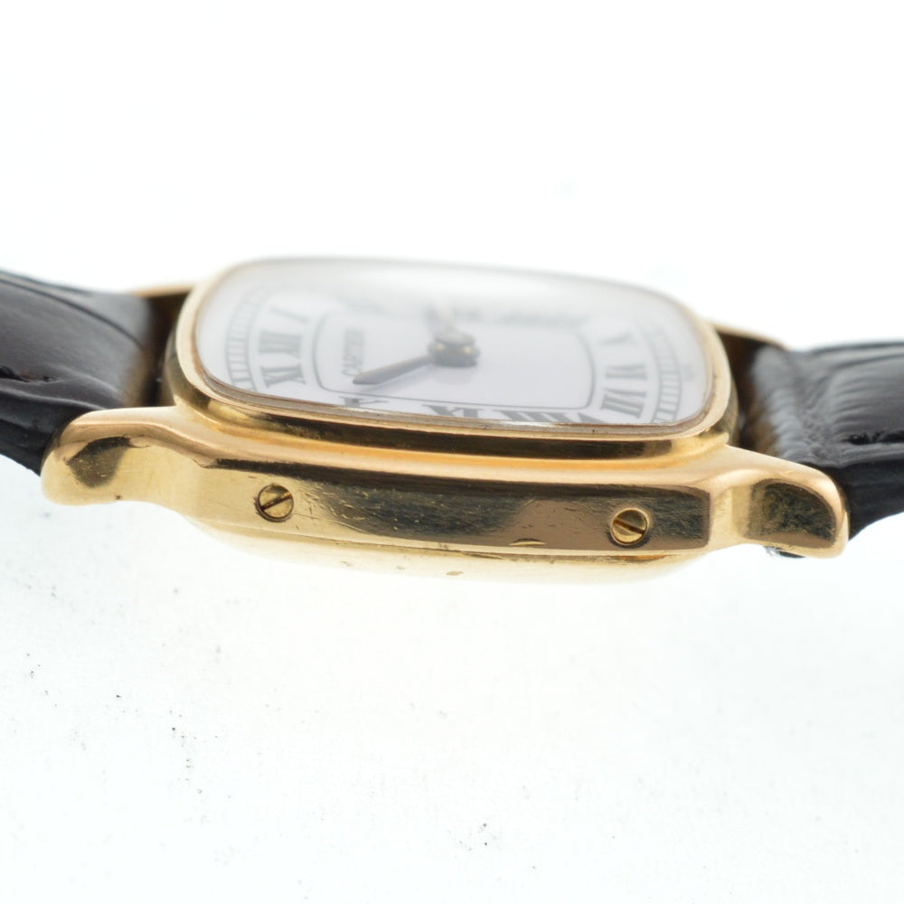 CARTIER Chambord K18YG / leather white Dial Hand Winding Ladies
 Watch Z#136879