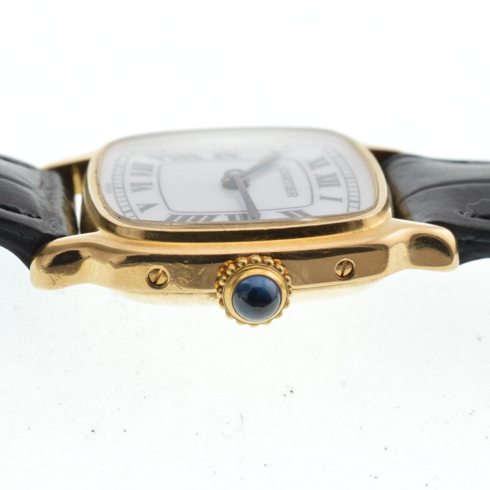 CARTIER Chambord K18YG / leather white Dial Hand Winding Ladies
 Watch Z#136879