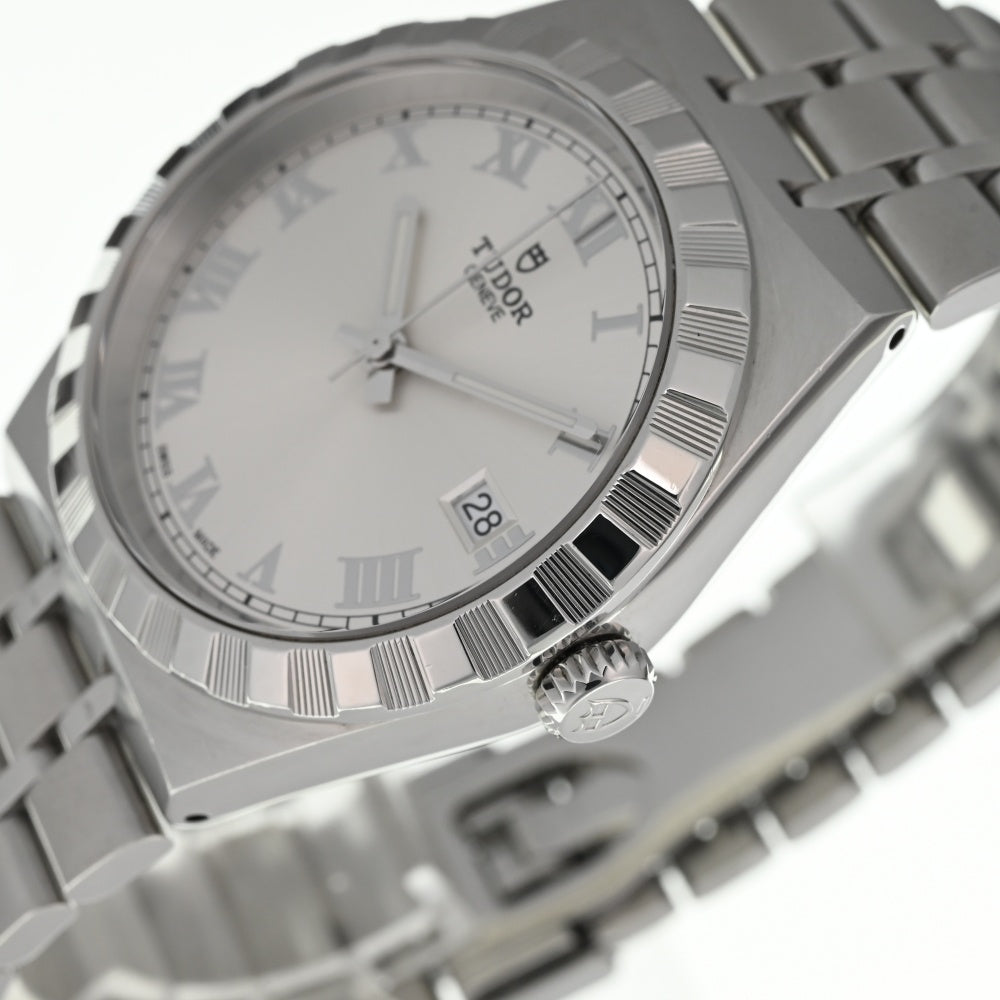 with paper TUDOR Royal 28500 Date Silver Dial Automatic Men's
 Watch R#136938