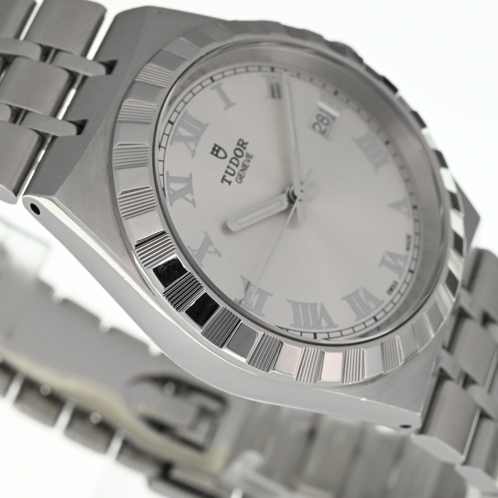 with paper TUDOR Royal 28500 Date Silver Dial Automatic Men's
 Watch R#136938