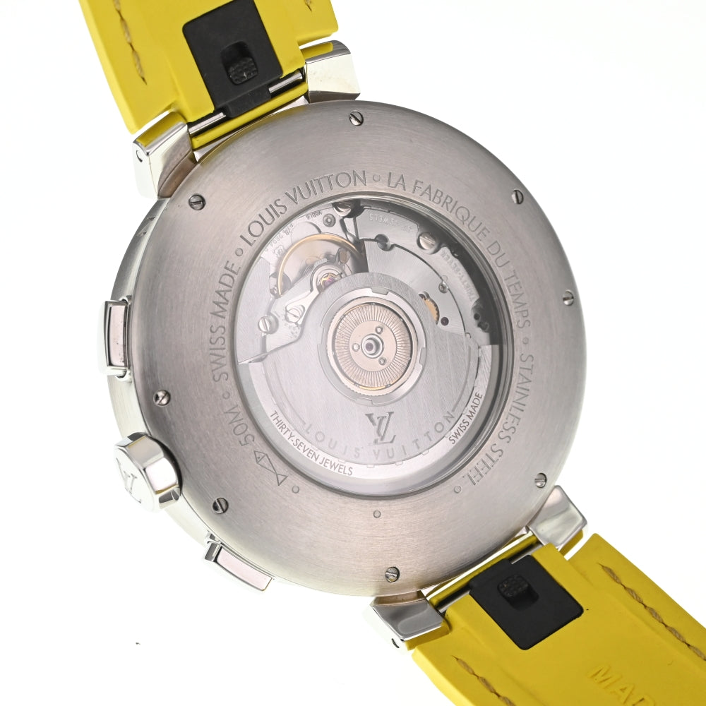 with paper LOUIS VUITTON Tambour Moon Q8D40Z Date Chronograph black Dial Automatic Men's
 Watch O#137024