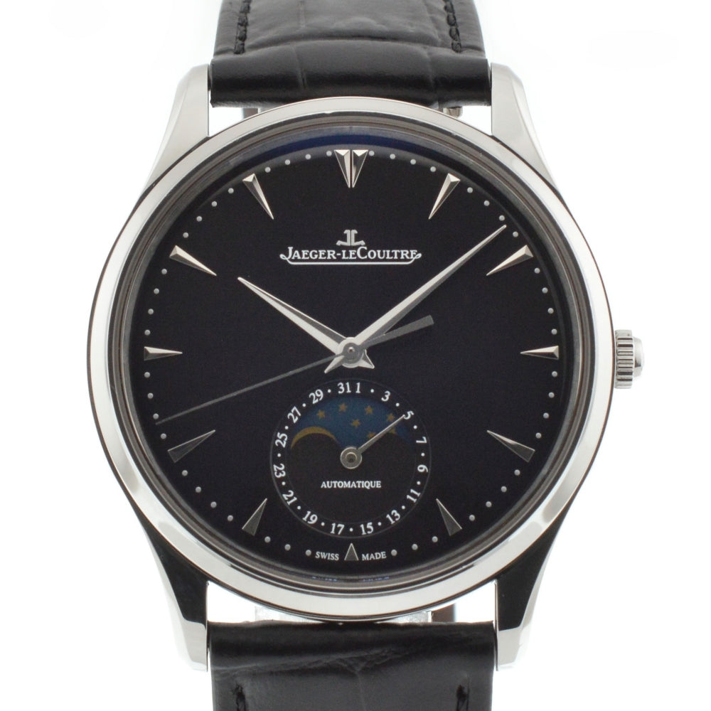 with paper JAEGER-LECOULTRE Master Ultra Slim Moon 39 Q1368470 black Dial Automatic Men's
 Watch L#137062