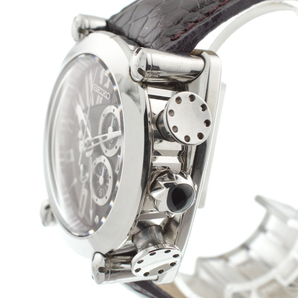 SEIKO Galante SBLA027/5R86-0AA0 Chronograph Date Bordeaux Dial Spring drive Men's
 Watch □#137131