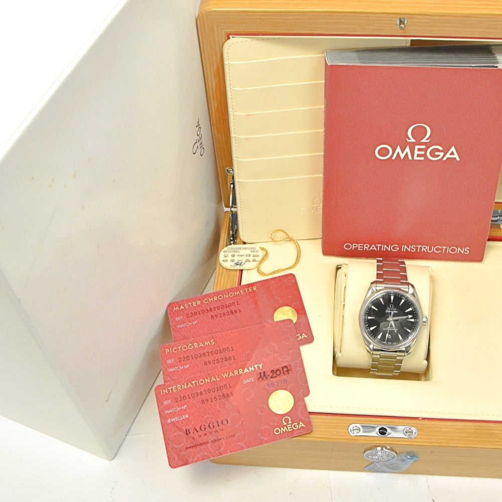 with paper OMEGA Seamaster Aqua Terra Coaxial 220.10.38.20.01.001 black Dial Automatic Men's
 Watch L#137223