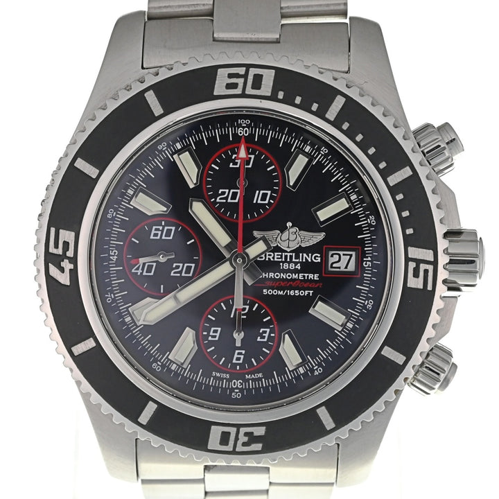 with paper BREITLING Super Ocean 44 A13341 Chronograph Date black Dial Automatic Men's
 Watch L#137324