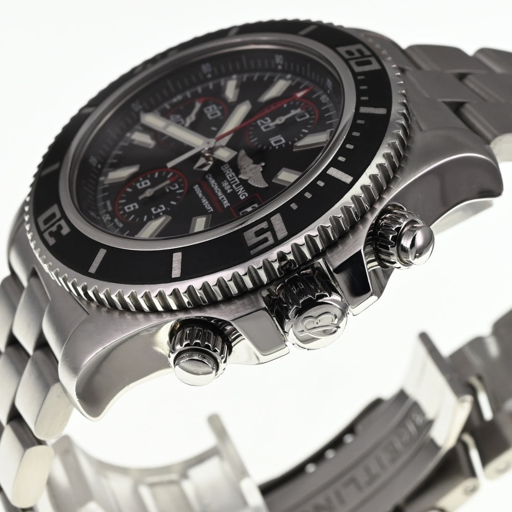 with paper BREITLING Super Ocean 44 A13341 Chronograph Date black Dial Automatic Men's
 Watch L#137324