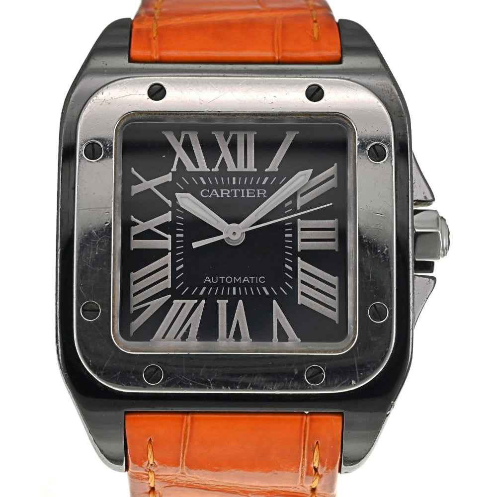CARTIER Santos 100 W2020008 black Dial Automatic Unisex
 Watch □#137370