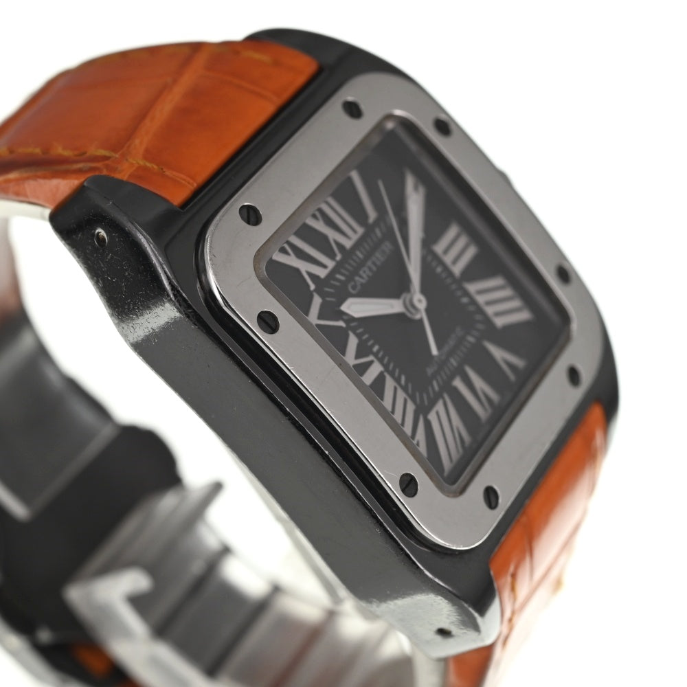 CARTIER Santos 100 W2020008 black Dial Automatic Unisex
 Watch □#137370