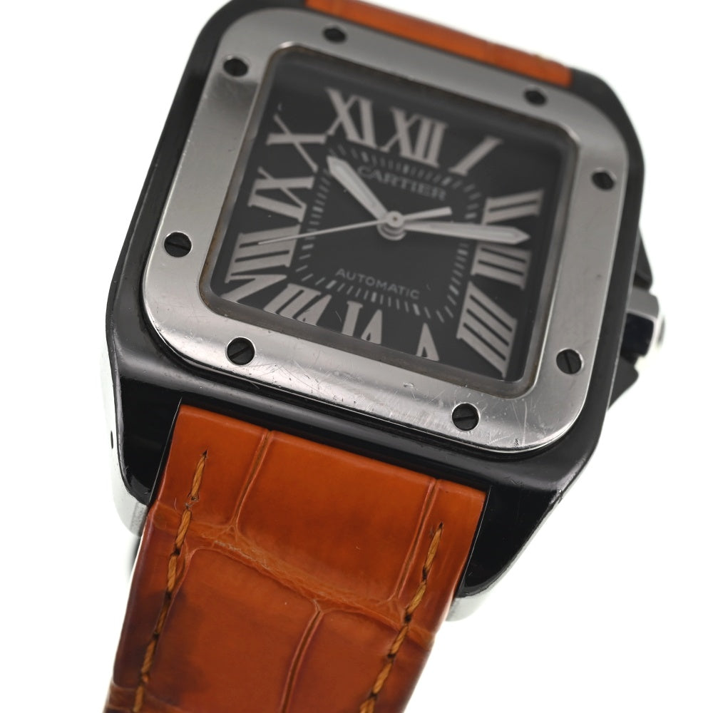 CARTIER Santos 100 W2020008 black Dial Automatic Unisex
 Watch □#137370