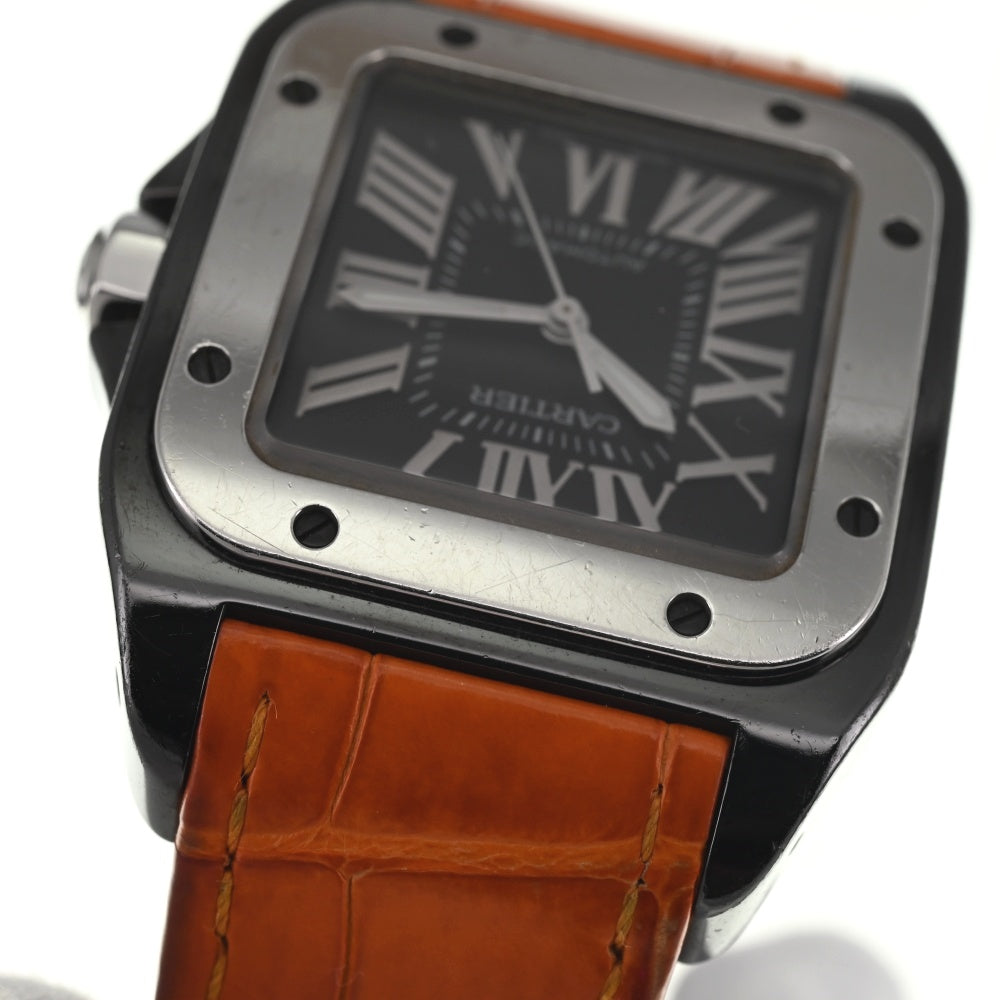 CARTIER Santos 100 W2020008 black Dial Automatic Unisex
 Watch □#137370