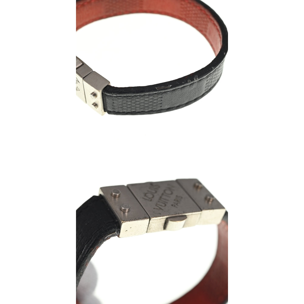 LOUIS VUITTON Damier Anfini M6018E Bracelet Check It Men's
 jewelry S#137387