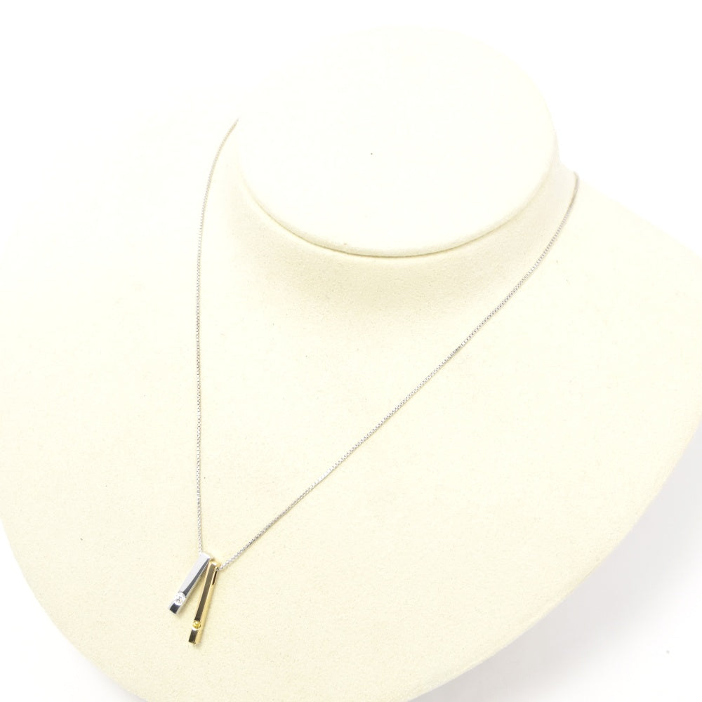 MIKIMOTO Necklace K18YG/WG Diamond Ladies
 jewelry S#137419