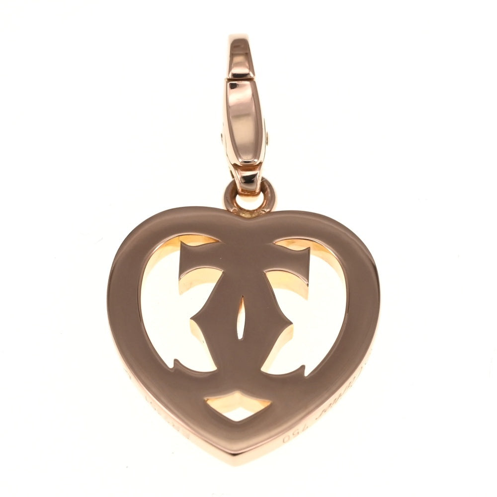 CARTIER 2C Double C Charm Pendant top K18PG Ladies
 jewelry S#137432