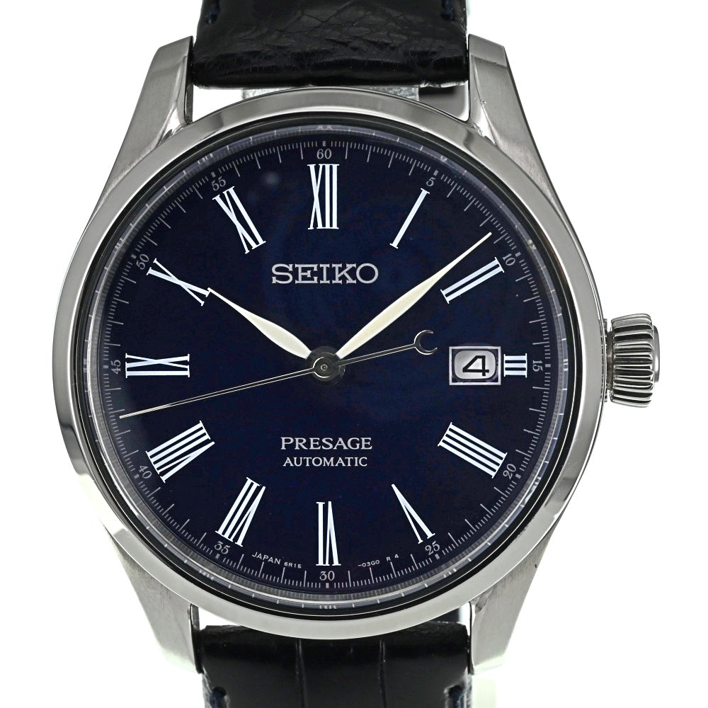 with paper SEIKO Presage SARX053 Dark blue enamel dial with date dark blue Dial Automatic Men's
 Watch L#137446